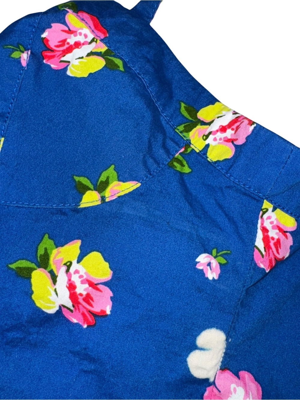 VTG Hollister Floral Crop Top XS Blue Button Front Cami Sweetheart Neck Y2K - Picture 7 of 11
